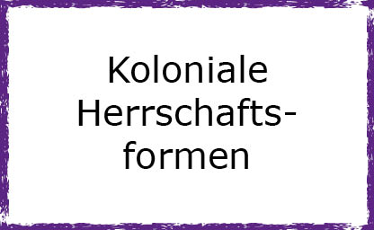 Koloniale herrschaftsformen